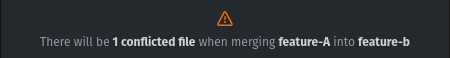 git merge conflict warning