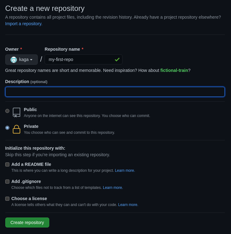 Github Create Repo - 1